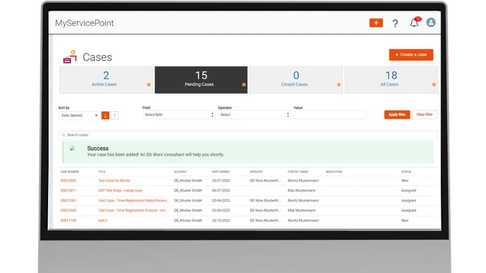 SD Worx Buddy Service myservicepoint
